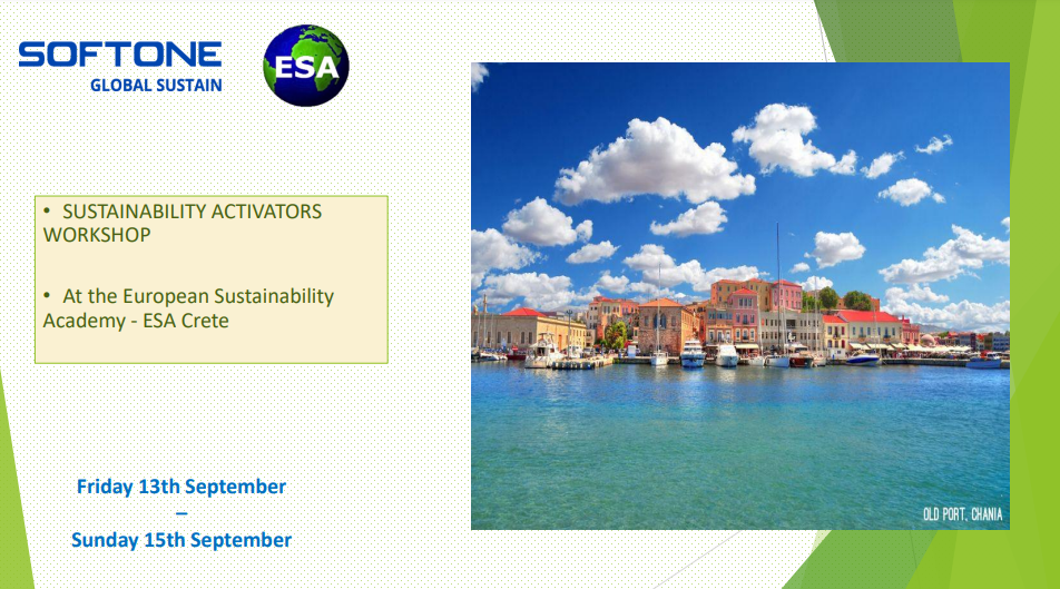 GLOBAL SUSTAIN: SUSTAINABILITY ACTIVATORS WORKSHOP – 13-15 September, Chania